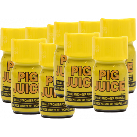 PIG JUICE x 10 poppers fabriqué en France par Mens Distribution formule ultra strong